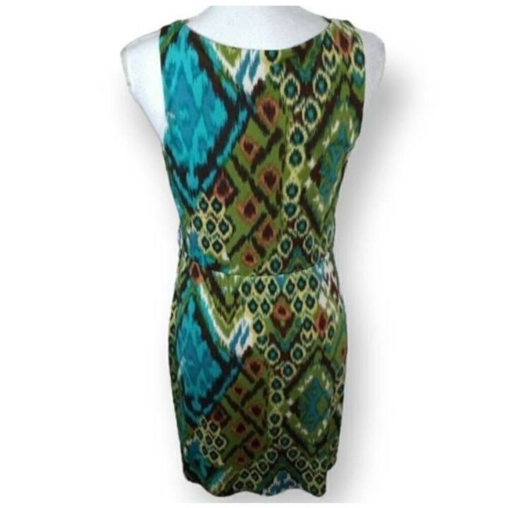IZ BYER TURQUOISE & GREEN DRESS SZ.M EUC. - Picture 3 of 4